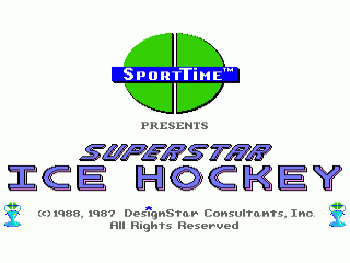 Superstar Ice Hockey title screen for Amiga